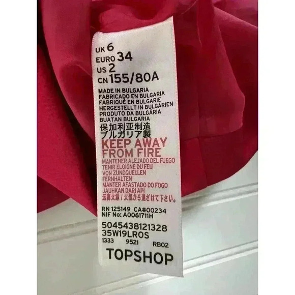 Topshop Mini Dress Pink Womens Strappy Sleeveless 2 Cocktail 1313 - Picture 5 of 5